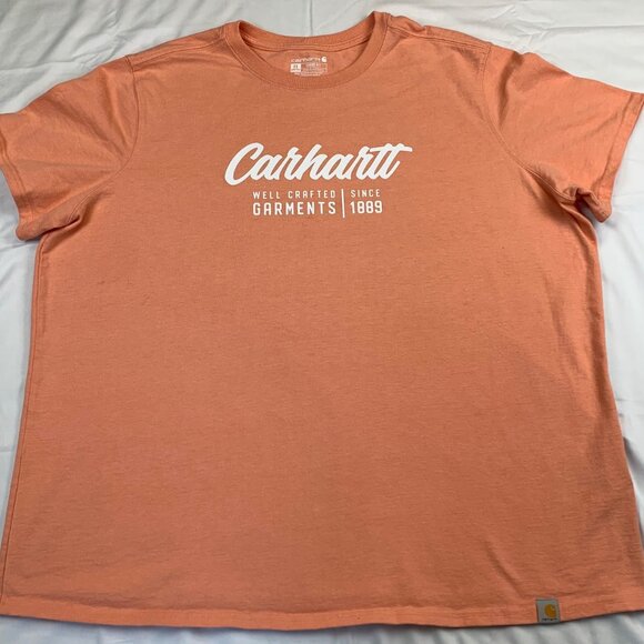 Carhartt Women’s 2X Plus Orange Graphic T-Shirt Loose Fit Short Sleeve - Picture 1 of 7